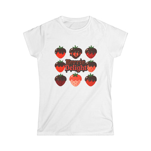 Strawberry Delight Women's Tee, Cute Fruit Shirt, Summer Fashion, Gift for Fruit Lovers, Casual Everyday Wear, Birthday Present